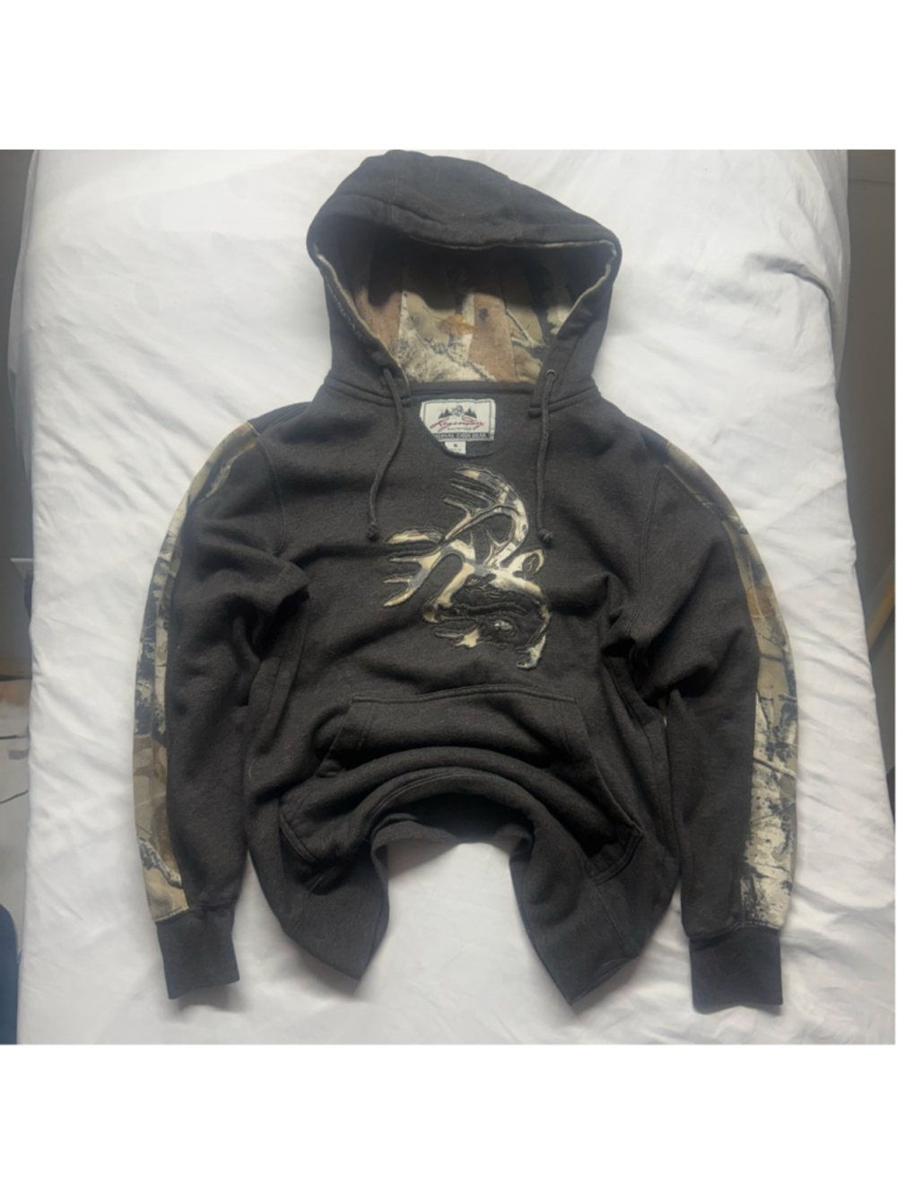 Legendary Whitetails Mens Camo Outfitter Heavyweight Pullover Hoodie Black S